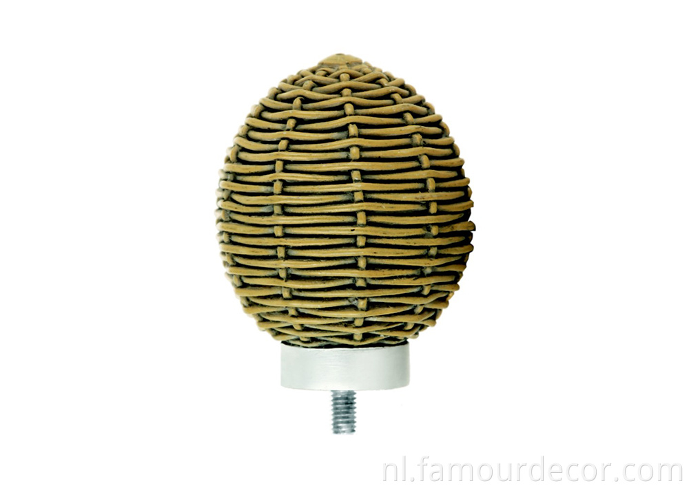 Bamboo Braided Resin Head Curtain Top Pole